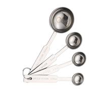 SOLUSTRE Measuring Spoons Set 4pcs with Engraved Markings Comfortable to Use Kitchen Measuring Utensils Stainless Steel for Accurate Ingredients Measurement for Baking and Cooking