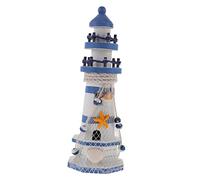 SOLUSTRE Mediterranean Style Coastal Lighthouse Ornament Wooden Nautical Desk Decoration for Home Office Rooms Lightweight Seaside Decor for Nautical Themed Spaces