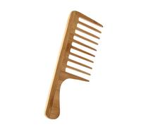 SOLUSTRE Mens Styling Comb Wide Tooth Comb Large Bamboo Textured Pattern Chic Design Brown for Backcombed Hairdos Barber Hair Care