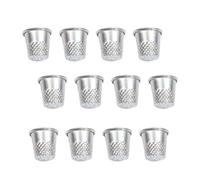 SOLUSTRE Metal Thimble for Needle Protection and Easy Needle Pushing Silver Colour 30pcs Sewing Finger Protector Size 1.9x1.8x0.07cm, for Sewing and Embroidery Crafts