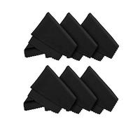 SOLUSTRE Microfibre Cloths Set of 6 14x18cm Black Glass Cleaning Screen Wipes Lens Wipes for Eyeglasses Tablets Phones