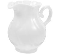 SOLUSTRE Milk Jug Milk Creamer Pitcher White Elegant European-Style Vintage Ceramic with Handle Versatile for Serving Cream in Tea Service for Coffee Service