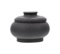 SOLUSTRE Mini Calligraphy Inkstone Traditional Writing Accessory Black Raw Stone with Lid Classic Design Practical for Daily Practice Writing and Painting