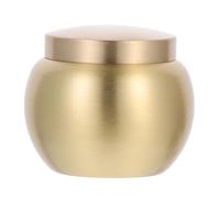 SOLUSTRE Mini Copper Ashes Urn round Cinerary Casket Golden