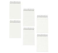 SOLUSTRE Mini Notepads Portable Pocket Size 6pcs with Cover and Coil Design, Easy to Turn Pages, White Pp and Paper Material, for Office Use and Writing A Summary