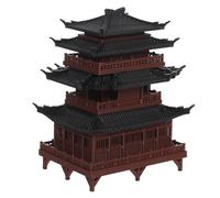 SOLUSTRE Mini Pavilion Chinese Architecture Model for Zen Garden Decoration, Portable Plastic Miniature Garden Figurines with Traditional Design, for Micro Landscape Projects and Aquarium