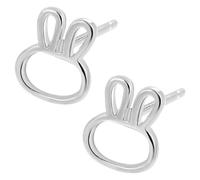 SOLUSTRE Minimalist Bunny Earrings for Women Cute Hollow Rabbit Design Lightweight Daily Wear Jewelry Gift for Birthday and Year Fashionable and Elegant Accessories