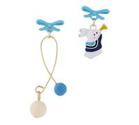SOLUSTRE Minimalist Rabbit Dangle Earrings for Women Asymmetric Long Bunny Jewelry Lightweight Chic Statement Accessories for Casual and Formal Wear Gift for Easter and Special Occasions