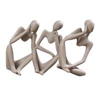 SOLUSTRE Modern Abstract Thinker Statue Set to Beautify Personal Space Resin Sculpture 3pcs Unique Artistic Collectable Figurine for Home and Tv Cabinet and Bookshelf Decor