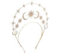 SOLUSTRE Moon and Fit for Secure Comfortable with Structure, Layered Star Metal Tiara Headband Headpiece Women Bridal Wedding and Prom