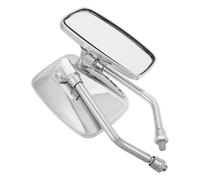 SOLUSTRE Motorcycle Rearview Side Mirror with Square Shape for Safety Enhancement and Visibility, Silver Iron+plastic+glass Material, Modern Stylish Design for Motorcycle and Mobility