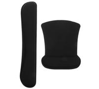 SOLUSTRE Mouse Mat and Keyboard Wrist Support Pad 2 Pcs Memory Foam Ergonomic Cushion for Long Time Computer Work and Gaming Black