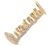 SOLUSTRE Mouth Grill Irregular Shape with Snug Fit Golden Copper and Dazzling Effect Unique Modern Style Trendsetter Accessory Grill for Men for Hip Hop and Cosplay