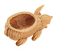 SOLUSTRE Multi-Functional Pig Design Fruit Storage Basket Woven from Imitation Rattan for Dining and Living Room Use