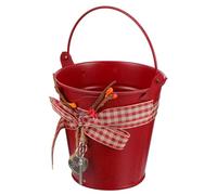 SOLUSTRE Multipurpose and Photography Props Flower Holder Iron Bucket with Handle Sturdy Fabric and Iron Flowerpot Storage Bucket, Easy to Carry Decorative for Home Adornment