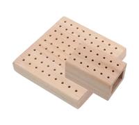 SOLUSTRE Nail Drill Bit Organizer Set Beige 2pcs 81-hole and 18-hole Wooden Holders Minimalist Design Quick Access for Desktop Display , for Nail Salons and Home Use