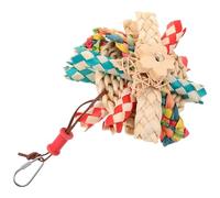SOLUSTRE Natural Braided Bird Foraging Made of Corn Leaf and Wood, Wear-resistant Decorative Chewing Suitable for Parrot Cage and Room Decor, Bird Cage Accessory Random Color