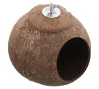 SOLUSTRE Natural Coconut Shell Birdhouse for Small Birds Parakeets Lovebirds Cockatiels Sustainable Outdoor Hanging Nest for Garden Decor Private Breeding Resting Space