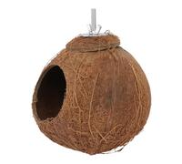 SOLUSTRE Natural Coconut Shell Parrot Bird Nest with Stainless Steel Ladder Sturdy Safe Small Birds House