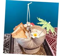 SOLUSTRE Natural Palm Leaf Dessert Tray Eco Friendly Portable Coconut Jelly Bowl Handmade Southeast Asian Style Milk Tea Fruit Holder Sustainable Storage for Soups Salads Ice Cream and