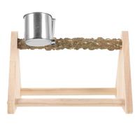 SOLUSTRE Natural Wood Bird Stand for Parrot with Beige Wooden Material Sturdy Bird Perch and Indoor Use