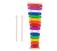 SOLUSTRE Natural Wooden Xylophone Metal Bars Educational Percussion Instrument for Boys Montessori Sensory Enhancing Hand-eye Coordination and Music Literacy