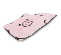 SOLUSTRE Non Slip Bath Mat for Bathroom and Kitchen, Water Absorbent Polyester Door Mat with Cartoon Pig Design, Reusable and Soft Entry Rug for Indoor Use