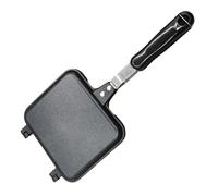 SOLUSTRE Non Stick Double Sided Sandwich Fry Pan Kitchen Maker for Breakfast Cast Grill Pan for Sandwiches Waffles Steak for Home and Camping Use