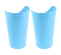 SOLUSTRE Nosey Cup Dysphagia Drinking Glasses 2Pcs with Ergonomic Handles for Bedside Use Adult Adaptive Cups Blue Food Grade Materials Bedridden Care
