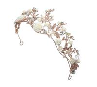 SOLUSTRE Ornament for Special Occasions and Cosplay Decorative Accessory Elegant Golden W rown Headband Made with Alloy, Crystal and Rhinestone Graduation Hair