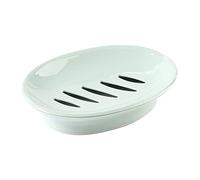SOLUSTRE Oval Double Drain Soap Dish Holder Plastic Draining Feature Nordic Green Suitable for Bathroom and Kitchen Use