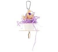 SOLUSTRE Parrot Hanging Chewing for Pet Birds Multi-functional Wooden Bird Cage Accessory with Purple Colour for Parrot Shredding and Climbing