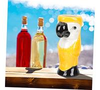 SOLUSTRE Parrot Shape Tiki Cocktail Cup Reusable Ceramic Mug Unique Bar Drinkware for Home Hotel Party Decoration