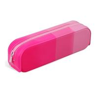 SOLUSTRE Pencil Pouch Stationery Storage Holder Pink Silicone Multi-Purpose Wear-Resistant Large Compartment Simply Designed Adorable Appearance for Occasions