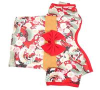 SOLUSTRE Pet Clothes Dog Apparel Red Kimono Style Comfortable Cloth Material for Small and Medium Sized Dogs and Cats Suitable for Holiday and Party Occasions