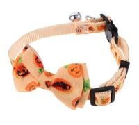 SOLUSTRE Pet Collar Adjustable Polyester Material Easy to Put and Take with Bell Halloween Stylish Bow Tie Design for Cats and Puppies for Holiday or Festive Decoration