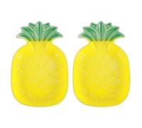 SOLUSTRE Pet Feeding Bowls and Knock-over Resistant Pineapple Shaped Chew-resistant 2 Pcs Ceramic Bowls for Hamsters and for Small Pet Home Use