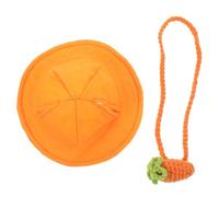 SOLUSTRE Pet Headwear Decor Carrot Bag Rabbit Pouch Decor Lovely Orange Bunny Hat Felt Woolen Yarn Environmental Protection Material Fashionable Chic Accessory for Bunny Festival