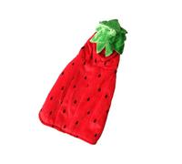 SOLUSTRE Pet Hoodie Coat Chic and Lovely Appearance Fleece Strawberry Pattern with Short Sleeves, Comfortable Fit, Red Colour for Dogs and Cats Suitable for Times the Year Puppy
