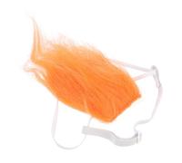 SOLUSTRE Pet Wig Synthetic Hair for Dogs and Cats with Elastic Strap Attractive Appearance with Bright Orange Colour and Comfortable Cloth Headwear for Halloween and Party Dress-up