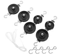 SOLUSTRE Physics Experiment Pulley Set Double and Single Metal Pulleys Mechanics Teaching Equipment for School Laboratory X2 X2 Ropes and Hooks X4 for Student Mechanical Experiments