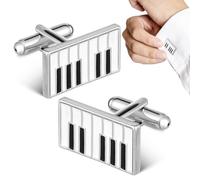 SOLUSTRE Piano Design Alloy Shirt Cufflinks for Men 1 Pair Business Shirt Sleeve Button Studs Classic Music Note Style and Wedding Accessories