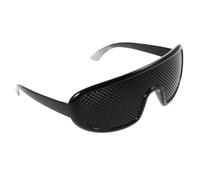 SOLUSTRE Pinhole Glasses Vintage Eyeglasses for Astigmatism Black Round Frame Eye Strain Relief Glasses for Men Women Outdoor Travel Everyday Use