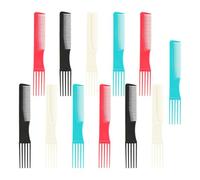 SOLUSTRE Plastic Fine Tooth Hair Combs 12Pcs Anti Static Teasing Combs for Hairdressing and Makeup Tools Suitable for Salon Use Random Color