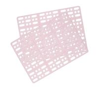 SOLUSTRE Plastic Pet Foot Mats Pink Colour 2 Pcs for Rabbit Cage with 4 Fixed Tabs, Sturdy Plastic Bunny Bite Mat Suitable for Small Animal Playpen Bedding Accessories