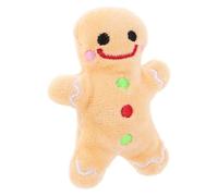 SOLUSTRE Plush Christmas Dog Chew Gingerbread Man Cartoon Shape Lovely Unique Style Safe for Playing Teeth Cleaning Grinding for Chase Game and Xmas Party