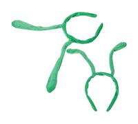 SOLUSTRE Plush Green Antenna Headbands with Secure Fit 2pcs Soft and Comfortable Hair Accessories Christmas Stocking Stuffers for Daily Life and Parties