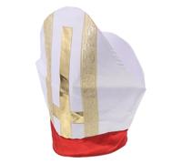 SOLUSTRE Pope Costume Hat for Adults, Authentic Medieval Design, Religious Costume Hat, Soft Breathable Cloth, for Catholic Church Play and Stage Performances