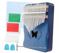 SOLUSTRE Portable Blue 21-key Thumb Piano Kalimba for Beginners, Ergonomic Wooden Musical Instrument with Fast Conduction, Child Finger Piano Toy for Learning and Fun
