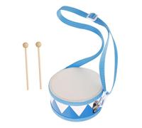 SOLUSTRE Portable Double-sided Wooden Hand Drum for Faux Sheepskin Head Bright Color Educational Percussion Instrument for School Music Programs